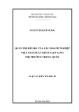 Luận án Tiến sĩ Kinh tế: Quản trị rủi ro của các doanh nghiệp Việt Nam xuất khẩu gạo sang thị trường Trung Quốc