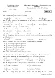 Đề thi học kì 2 môn Toán lớp 12 năm 2021-2022 có đáp án - Trường THPT Lê Lợi, Quảng Trị