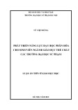 Luận án Tiến sĩ Giáo dục học: Phát triển năng lực dạy học phân hóa cho sinh viên ngành Giáo dục Thể chất các trường Đại học Sư phạm