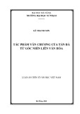 Luận án Tiến sĩ Văn học Việt Nam: Tác phẩm văn chương của Tản Đà từ góc nhìn liên văn hóa