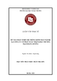 Luận văn Thạc sĩ Tài chính - Ngân hàng: Hoàn thiện hệ thống kiểm soát nội bộ tại Công ty Cổ phần xuất nhập khẩu thương mại Hoàng Dương