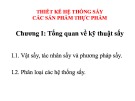 Bài giảng Thiết kế hệ thống sấy các sản phẩm thực phẩm: Chương 1 - Tổng quan về kỹ thuật sấy