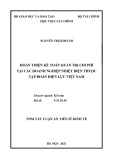 Tóm tắt Luận án Tiến sĩ Kinh tế: Hoàn thiện kế toán quản trị chi phí tại các doanh nghiệp nhiệt điện thuộc tập đoàn Điện lực Việt Nam