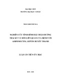 Luận án Tiến sĩ Y học: Nghiên cứu tình hình đái tháo đường thai kỳ và mối liên quan của bệnh với adiponectin, leptin huyết thanh