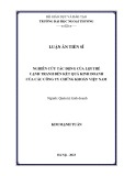 Luận án Tiến sĩ Quản trị kinh doanh: Nghiên cứu tác động của lợi thế cạnh tranh đến kết quả kinh doanh của các công ty chứng khoán Việt Nam