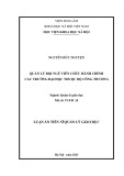 Luận án Tiến sĩ Quản lý giáo dục: Quản lý đội ngũ viên chức hành chính trong các Trường Đại học thuộc Bộ Công thương