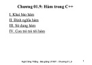 Bài giảng Lập trình hướng đối tượng (Object-Oriented Programming) - Chương 1-9: Hàm trong C++