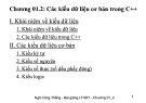 Bài giảng Lập trình hướng đối tượng (Object-Oriented Programming) - Chương 1-2: Các kiểu dữ liệu cơ bản trong C++