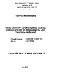 Luận văn Thạc sĩ Khoa học kinh tế: Nâng cao chất lượng đội ngũ cán bộ, công chức cấp xã tại huyện Phú Lộc, tỉnh Thừa Thiên Huế