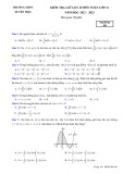 Đề thi giữa học kì 2 môn Toán lớp 12 năm 2022-2023 có đáp án - Trường THPT Xuyên Mộc