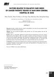 Một số yếu tố liên quan đến nhu cầu chăm sóc giảm nhẹ của người bệnh ung thư điều trị nội trú tại Bệnh viện Đa khoa tỉnh Nam Định năm 2020