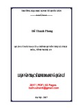 Luận văn Thạc sĩ Kinh doanh và quản lý: Quản lý đất đai của chính quyền thị xã Thái Hòa, tỉnh Nghệ An