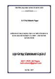 Luận văn Thạc sĩ Kinh doanh và quản lý: Kiểm soát hoạt động cho vay đối với khách hàng doanh nghiệp của BIDV - Chi nhánh Quảng Ninh
