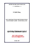 Luận văn Thạc sĩ Kinh doanh và quản lý: Quản trị rủi ro tín dụng đối với khách hàng doanh nghiệp tại BIDV - Chi nhánh Hạ Long