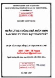 Luận văn Thạc sĩ Quản trị kinh doanh: Quản lý hệ thống nhà phân phối tại Công ty TNHH Đạt Toàn Phát