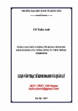 Luận văn Thạc sĩ Kinh và doanh quản lý: Nâng cao chất lượng tín dụng chăm sóc khách hàng của Tổng công ty viễn thông Mobifone