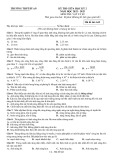 Đề thi giữa học kì 2 môn Vật lí lớp 12 năm 2022-2023 - Trường THPT Dĩ An, Bình Dương (Mã đề 642)