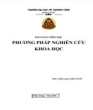 Bài giảng Phương pháp nghiên cứu khoa học - Trường ĐH Võ Trường Toản (Năm 2018)