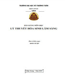 Bài giảng Lý thuyết hóa sinh lâm sàng - Trường ĐH Võ Trường Toản