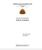 Bài giảng Kiểm nghiệm: Phần 1 - Trường ĐH Võ Trường Toản