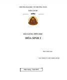 Bài giảng Hóa sinh 2: Phần 2 - Trường ĐH Võ Trường Toản