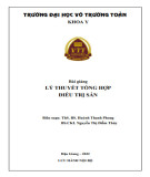 Bài giảng Lý thuyết tổng hợp điều trị sản: Phần 1 - Trường ĐH Võ Trường Toản