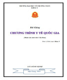 Bài giảng Chương trình y tế quốc gia: Phần 2 - Trường ĐH Võ Trường Toản