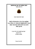 Luận văn tốt nghiệp Kế toán: Phân tích báo cáo tài chính tại Công ty trách nhiệm hữu hạn một thành viên Ôtô Sài Gòn Phú Quốc