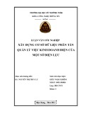 Luận văn tốt nghiệp Công nghệ thông tin: Xây dựng cơ sở dữ liệu phân tán quản lý việc kinh doanh điện của một cơ sở điện lực