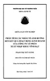 Khóa luận tốt nghiệp Kế toán: Phân tích các nhân tố ảnh hưởng đến kết quả hoạt động kinh doanh của Công ty Cổ phần Xuất Nhập khẩu Vĩnh Đạt