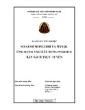 Luận văn tốt nghiệp Công nghệ thông tin: So sánh MongoDB và MySQL ứng dụng vào xây dựng website bán sách trực tuyến