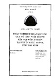 Khóa luận tốt nghiệp Quản trị kinh doanh: Phân tích hiệu quả tài chính của mô hình nuôi tôm sú kết hợp với cua biển tại huyện Châu Thành, tỉnh Trà Vinh