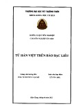 Khóa luận tốt nghiệp Văn học: Từ Hán Việt trên báo Bạc Liêu