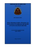 Luận văn tốt nghiệp Quản trị kinh doanh: Phân tích hoạt động tín dụng tại Ngân hàng PVcomBank chi nhánh An Giang giai đoạn 2016-2018