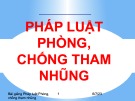 Bài giảng Pháp luật: Bài 7 - Pháp luật phòng, chống tham nhũng