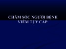 Bài giảng Chăm sóc người bệnh viêm tụy cấp