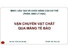 Bài giảng Cấu tạo và chức năng của cơ thể (Phần: Sinh lý học) - Vận chuyển các chất qua màng tế bào