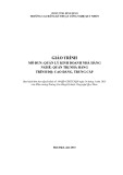 Giáo trình Quản lý kinh doanh nhà hàng (Nghề: Quản trị nhà hàng - Trình độ: Cao đẳng/Trung cấp) - CĐ Kỹ thuật Công nghệ Quy Nhơn