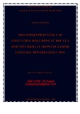 Luận văn Thạc sĩ Vật lý: Một số biện pháp nâng cao chất lượng hoạt động tự học của sinh viên khoa Lý trong quá trình giảng dạy môn Điện đại cương