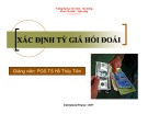 Bài giảng chương 7: Xác định tỷ giá hối đoái - PGS.TS Hồ Thủy Tiên