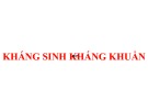 Bài giảng Kháng sinh, kháng khuẩn