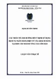 Luận văn Thạc sĩ Quản trị kinh doanh: Các nhân tố ảnh hưởng đến ý định sử dụng dịch vụ ngân hàng điện tử của khách hàng tại BIDV chi nhánh Vũng Tàu Côn Đảo