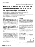 Nghiên cứu xác định các yếu tố tác động đến quyết định tham gia thực hiện dự án đầu tư xây dựng nhà ở xã hội của nhà đầu tư