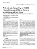 Phân tích lựa chọn phương án thiết kế hiệu quả trên góc độ kinh tế cho dự án khu đô thị tại tỉnh Bình Dương