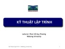 Bài giảng Kỹ thuật lập trình: Ngôn ngữ lập trình C# (phần 5) - Phan Hồ Duy Phương