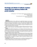 Phân tích kiến thức và thái độ về kháng sinh của sinh viên Dược năm cuối một trường đào tạo ngoài công lập
