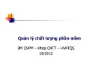 Bài giảng Công nghệ phần mềm: Bài 9 - Học viện Kỹ thuật Quân sự