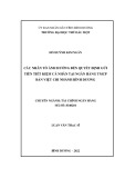 Luận văn Thạc sĩ Tài chính Ngân hàng: Các nhân tố ảnh hưởng đến quyết định gửi tiền tiết kiệm cá nhân tại ngân hàng TMCP bản việt chi nhánh Bình Dương