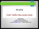 Bài giảng Phát triển ứng dụng web: Chương 0 - Lê Đình Thanh