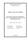 Khóa luận tốt nghiệp Quản lý kinh tế: Nâng cao năng lực cạnh tranh của Công ty TNHH Bảo hiểm nhân thọ Chubb Việt Nam trên thị trường nội địa